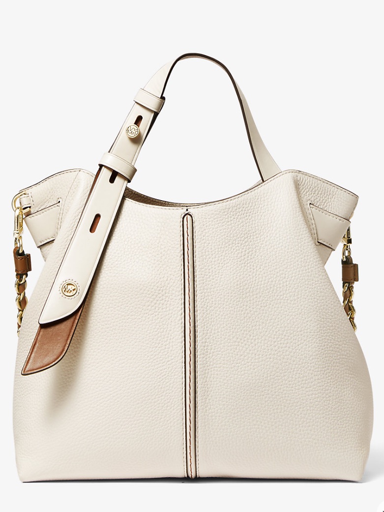 Michael Kors Downtown Astor Cream Small Pebbled Leather Shoulder Bag